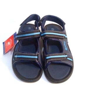 BEVERLY HILLS POLO CLUB KIDS BLUE SANDALS SIZE 3 NWT
